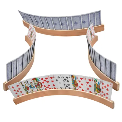 Produktbild von 4er Set Spielkartenhalter 50cm aus Holz Spielkarten Kartenhalter