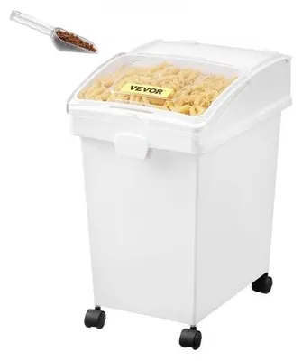 Produktbild von VEVOR Mehl und Reis Behälter Kapazität 15 kg, 3 Stück Aufbewahrungsbox Küche 25 x 35,5 x 43 cm, dreifach Vorratsdosen weiß Speicherung für Getreide und anderen Trockenwaren