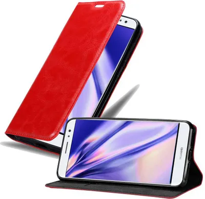 Produktbild von Cadorabo Hülle für Huawei NOVA PLUS Schutz Hülle in Rot Handyhülle Etui Case Cover Magnetverschluss