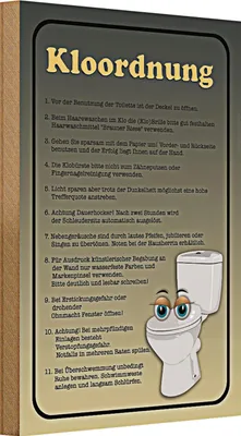 Produktbild von Holzschild Spruch 20x30cm Kloordnung Toilette WC Regeln