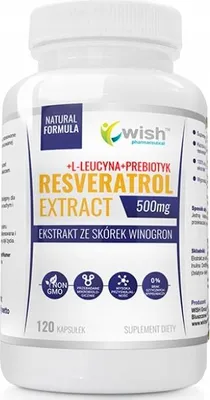 Produktbild von Wish RESVERATROL Resveratrol Präbiotikum 120 Kapseln.