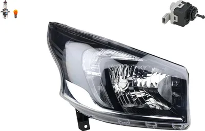 Produktbild von Scheinwerfer passend für Opel Vivaro 06/14- Rechts mit Leuchtmittel + Stellmotor 4422459 95517042 95527866 8200501939 2605600Q0E 260562319R 442 Johns