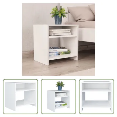 Produktbild von The Living Store Nachttisch Weiß 40x30x40 cm Holzwerkstoff