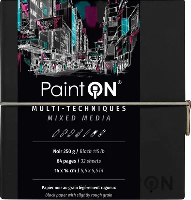 Obrázok produktu pre Clairefontaine Paint'On Skicár 32 14 x 14 cm 250 g Black