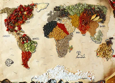 Immagine prodotto di Sanders & Sanders Poster Mappa del mondo Beige, verde e rosso - 600718 - 160 x 110 cm
