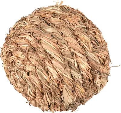 Zdjęcie produktu dla Flamingo zabawka dla gryzoni Bollie piłka z trawy + dzwonek, rozmiar: 12 cm