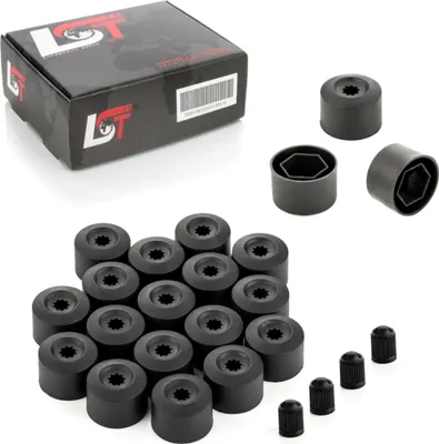 Produktbild von 20x Radschrauben Abdeckung Kappen 17 mm schwarz für KIA HYUNDAI DAEWOO DAIHATSU