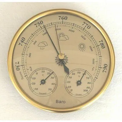 Produktbild von Barometer, Wetterstation mit Barometer und Thermometer/Hygrometer, 3-in-1-Wandwetterstation (analog) für den Innen- und Außenbereich