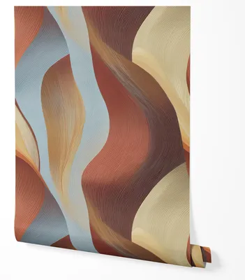 Immagine prodotto di Carta da parati in tessuto non tessuto onde astratte strutturate marrone 10m x 0.5m