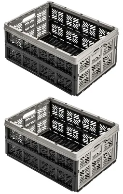 Produktbild von Keeeper 2x Einkaufskorb faltbar Grau 32L
