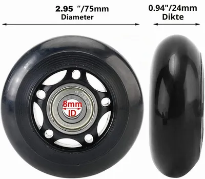 Imagen del producto de Ruedas para maletas, 75x24x8 mm, 1 par, repuestos para maletas