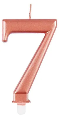 Produktbild von Roségold Metallic Kerze Zahl 7