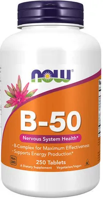 Produktbild von Vitamin B-50 Komplex 250 Tabletten Now Foods