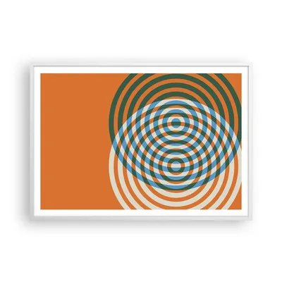 Produktbild von Gerahmtes Poster - Weißer Rahmen - Abstraktion Modern Kreise - 100x70 cm - Wand Bild - Wanddeko - Wandbilder - Kunstposter - Wandposter - Bilderrahmen - Bilder - Kunstdruck - P2WAA100x70-4448