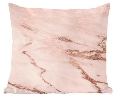 Produktbild von MuchoWow® Zierkissen Sofakissen Wohnzimmer Dekokissen 50x50 cm Marmor - Rosa - Rose - Gold - Komfort - Sofakissen