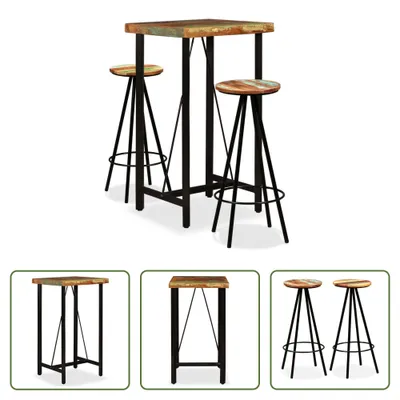 Image de The Living Store 3-tlg. Bar-Set Altholz Massiv