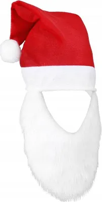 Produktbild von Weihnachtsmannmütze mit Bart, Größe 29x36 cm 1 Stk.