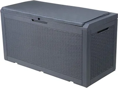 Produktbild von Famanu Gartenaufbewahrungsbox wasserdicht - abschließbar - 121 x 54 x 61 cm - dunkelgrau