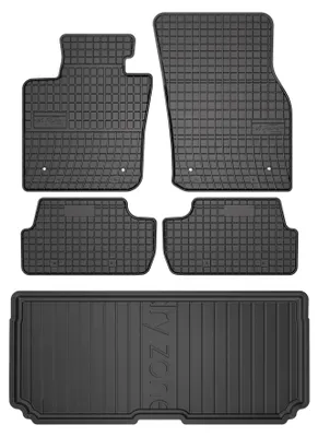 Imagen del producto de Alfombrillas de goma + bandeja de maletero para Mini Cooper III F56 desde 2014 (hatchback) – juego de 5 piezas, , a medida – Wielganizator SolidP