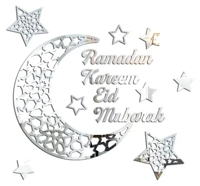 Zdjęcie produktu dla Naklejka akrylowa z półksiężycem ramadanowym, samoprzylepna naklejka ścienna 3D na drzwi, okna, szafy