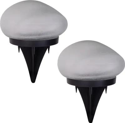 Produktbild von Näve Leuchten 2er-Set Solar-/Dekoerdspieß "GURI" L: 14cm 2er-Set Solar-/Dekoerdspieß "GURI" L: 14cm 2er-Set Solar-/Dekoerdspieß "GURI" L: 14cm, Lampe für den Außenbereich im Natural-Style, aus Kunststoff und Glas in weiß, 14 x 12 x 8,5 cm, mit LED Platine – mit Schiebeschalter