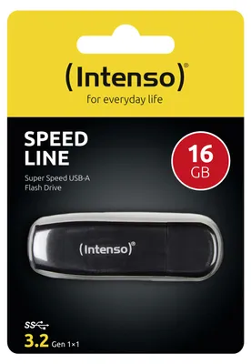 Immagine prodotto di Intenso USB 3.2 Stick 16GB, Speed Line, schwarz
