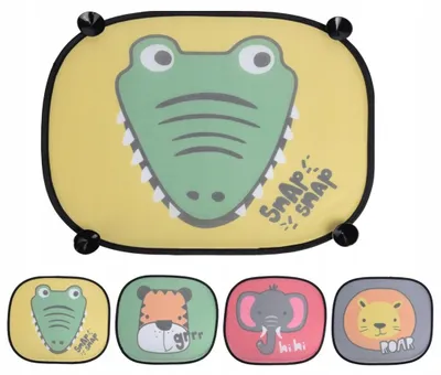 Produktbild von Auto Sonnenschutz Tiere 38x44 cm, 2er-Set, mit Saugnäpfen für Seitenscheiben