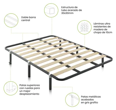 Imagen del producto de duehome -Somier láminas con estructura metálica RX Silver