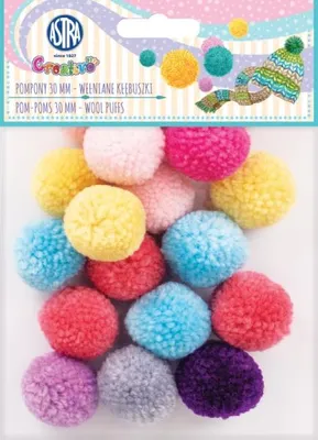 Produktbild von CREATIVO Plüsch POMPOM Wollkugeln WOOL PUFFS, 30mm, 335121013