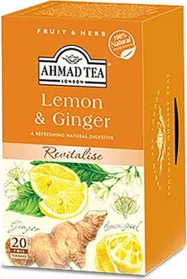 Produktbild von Ahmad Tea - Frchtetee Lemone & Ginger 40g, 20 Beutel
