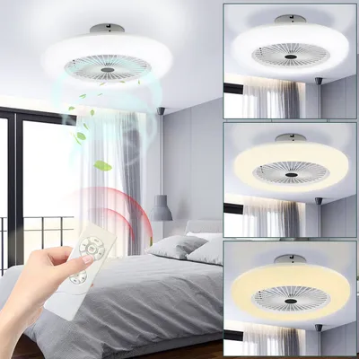 Obrázek produktu pro Jiubiaz 80W stropní ventilátor časovač chladič osvětlení ventilátor LED bílý ventilátor světlo místnosti