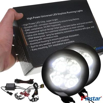 Produktbild von SMD LED Tagfahrlicht 12V R87 70mm 90mm kompatibel mit FIAT 500 Doblo Ducato Sedici Panda