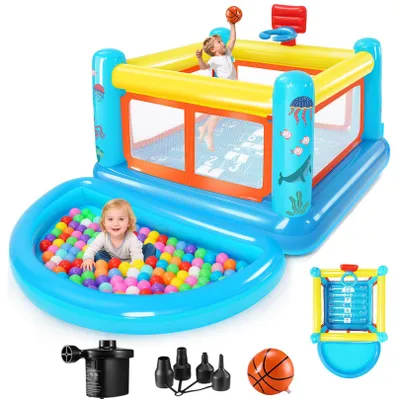 Produktbild von Aufblasbare Hüpfburg für Kinder von 3–6 Jahren, kleines PVC-Hüpfburg-Spielhaus m