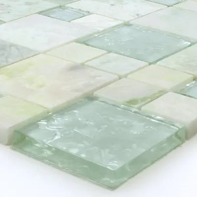 Produktbild von Naturstein Onyx Glas Mosaikfliesen Larinera Gold Gelb Grün
