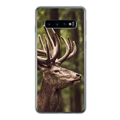 Produktbild von MuchoWow® Handyhülle Schutzhülle Hülle für Samsung Galaxy S10 Hirsch - Natur - Geweih - Wald - Tiere Silikon Softcase Handy Hülle - Handytasche