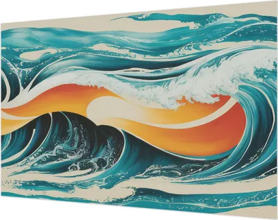 Zdjęcie produktu dla Tapeta ścienna – tapeta dekoracyjna do salonu – folia tapetowa do dekoracji ścian – 104 x 70 cm – abstrakcyjne fale