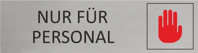 Produktbild von CombiCraft Aluminium Türschild Nur für Personal 165x45mm mit 3M-Tape