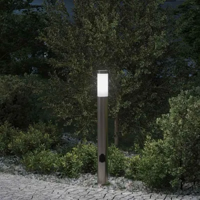 Produktbild von vidaXL Pollerleuchte mit Auslass 80 cm Edelstahl IP44