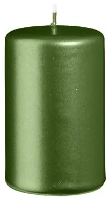 Produktbild von Stumpenkerzen Metallic Matt Dunkelgrün 80 x Ø 50 mm, 12 Stück