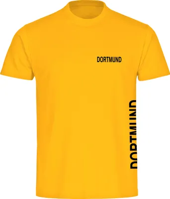 Produktbild von multifanshop Kinder T-Shirt - Dortmund - Brust & Seite, gelb, Größe 128
