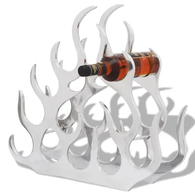 Produktbild von vidaXL Flaschenregal für 11 Flaschen Silbern Aluminium - Weinregal - Weinregale - Flaschenregal - Flaschenregale
