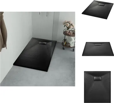 Produktbild von vidaXL Duschwanne SMC Schwarz 90×70 cm -  Duschwannen