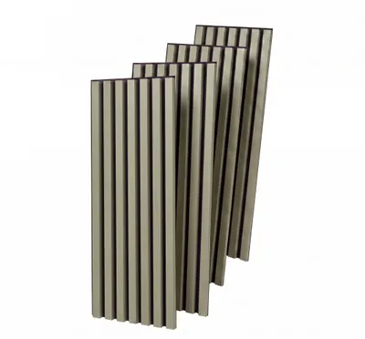 Produktbild von MEBANO. 4er-Set Akustikpaneele Holz 30x132 cm Olive 3D Wandpaneele aus Holzfunier und Filz Wandverkleidung Innen Paneele Wand