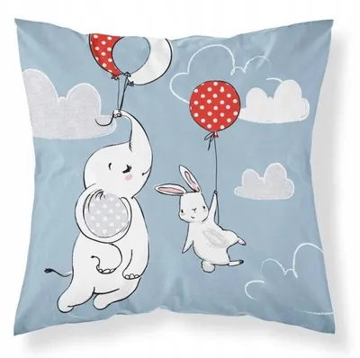 Produktbild von Detexpol Kissenbezug Baumwolle 40x40 Elefant Hase beidseitig