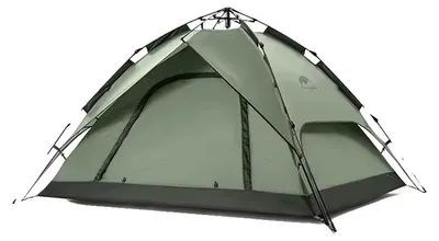 Image de Tente de camping, design à ouverture automatique, capacité pour 3 à 4 personnes, couleur vert armée (3P)