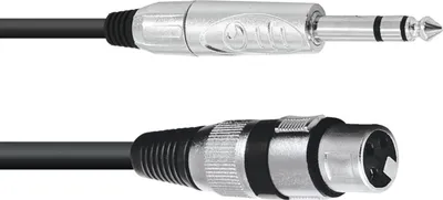 Produktbild von Omnitronic 30225182, XLR (3-pin), Weiblich, 6.35mm, Männlich, 2 m, Schwarz
