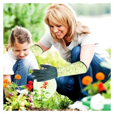 Produktbild von Rosenschnitt-Gartenhandschuhe mit langem Arm und dornensicherem Schutz - Robuste Lederhandschuhe für Garten- und Outdoor-Arbeiten