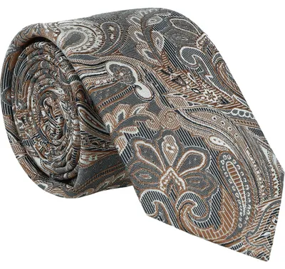 Produktbild von Krawatte aus 100% Seide mit Paisley-Muster und changierendem Effekt, 6,5 cm breit