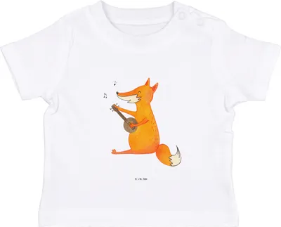 Produktbild von Mr. & Mrs. Panda Babyshirt Fuchs Gitarre 12. - 18. Monat - Weiß - Geschenk,  T-Shirt, Baby Shirt, Musik, Spruch, Optimistisch, glücklich, Singen