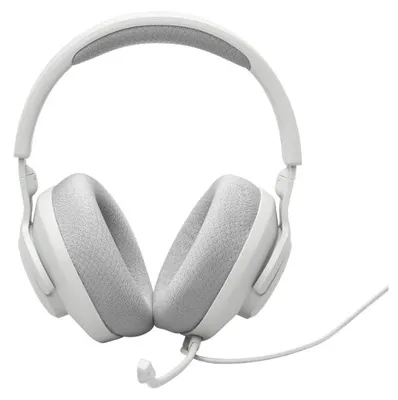 Image de JBL Quantum 360 Casque de jeu sans fil supra-auriculaire avec double connexion sans fil 2,4 GHz/Bluetooth, batterie de 22 heures, compatibilité multi-plateforme, microphone détachable avec fonction silence, blanc